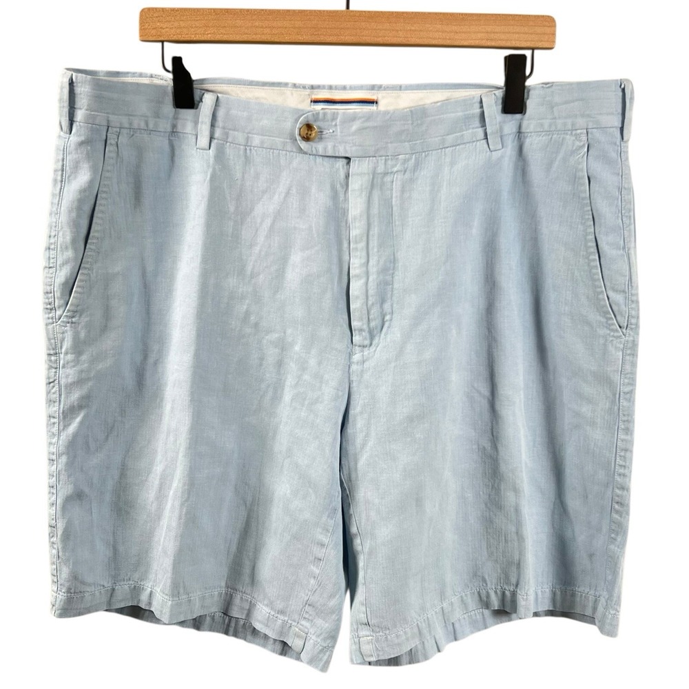 Peter Millar Mens‎ 38 Light Blue Linen Silk Blend 9" Inseam Chino Shorts